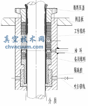 填料磨損后介質泄漏示意圖